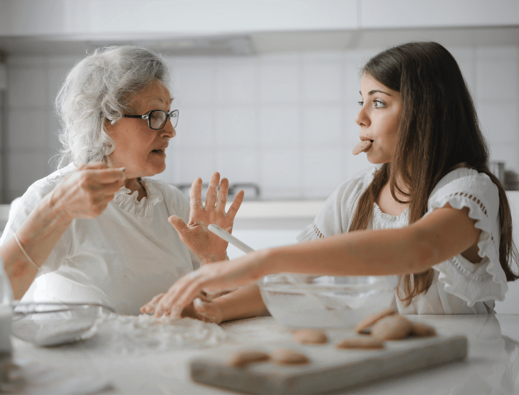 Grandmother and daughter make cookies and talk. A Holocaust Survivor in the family and four reasons for their silence.